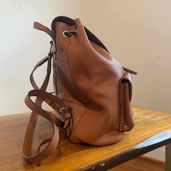 Auth Coach Leather Billie Saddle Brown Backpack - Picture 6 of 16